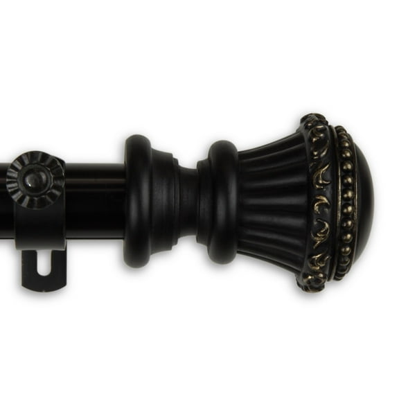 Contemporary Home Living 90" Black Metallic Solid Contemporary Curtain Rod