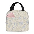 thumbnail image 2 of Blue Ditsy Floral Lunch Bag Thick Aluminum Foil Cooler Tote for Women Work Picnic Gift, 2 of 7