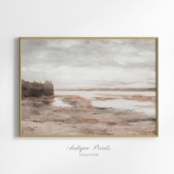 Muted Landscape Vintage Print, Abstract, Farmhouse Wall Decor, Neutral Minimalist Wall Art, Poster, Unframed Poster Size 8x12