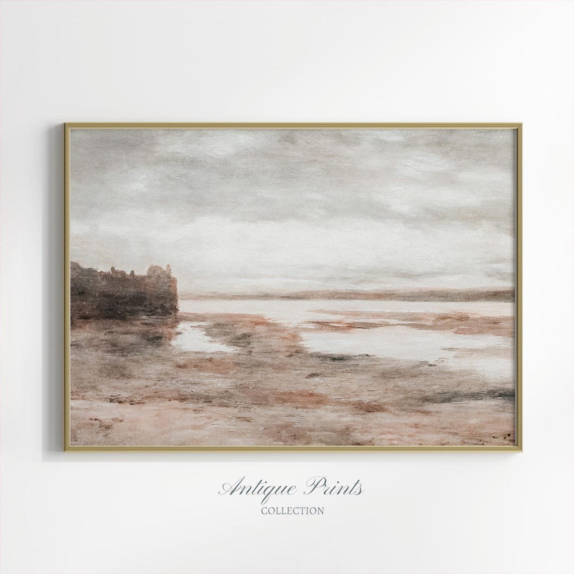 Muted Landscape Vintage Wall Art Print Abstract Farmhouse Neutral Minimalist Modern Living Room And Office Decor