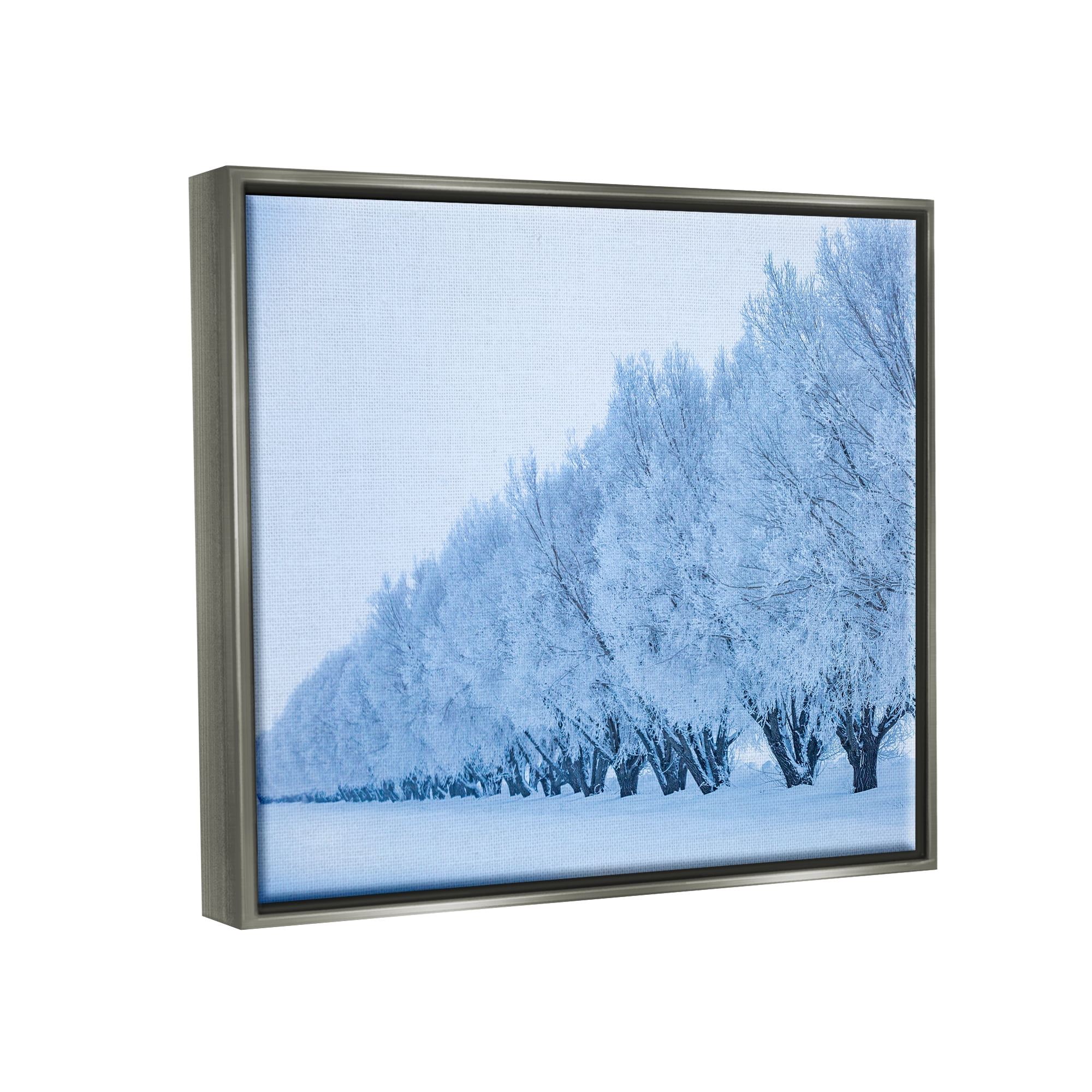 Stupell Industries Winter Tree Grove Snow Covered Branches Photography Photograph Luster Gray Floating Framed Canvas Print Wall Art, Design by Steve Smith