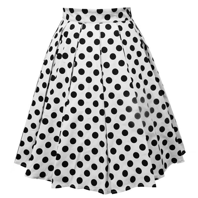 xinqinghao summer skirt women vintage pleated skirt polka dot skirt a ...