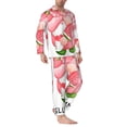 thumbnail image 2 of Xecao Watercolor Tropical Gnomes Print Pajamas Set Mens Pajamas Long Sleeve Loungewear Two-Piece Sleepwear Button-Down Pjs Set,2PJS-X-Large, 2 of 7