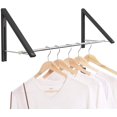 thumbnail image 1 of Retractable Clothes Rack - Wall Mounted Folding Clothes Hanger Drying Rack for Laundry Room Closet Storage Organization, Aluminum, 2 Racks with Rod (Black), 1 of 6