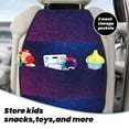 thumbnail image 5 of Fuzoiu Neon Glitter Print 2 Pack Kick Mat Back Seat Protector With 3 Storage Pockets, Universal Car Seat Back Organizer For Kids Pets, Waterproof Backseat Protector For Most Car, 5 of 8