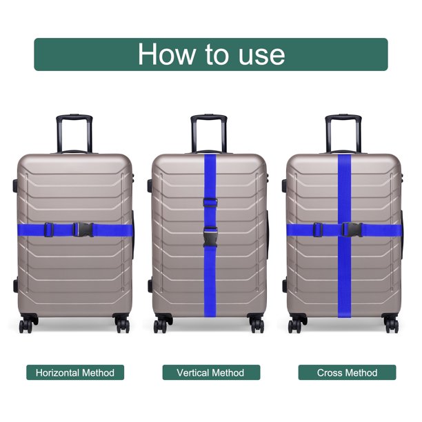 Lot De 4 Sangles à Valises + 2 Étiquettes – Réglables, Couleurs Vives, Sécurisation Et Identification Faciles