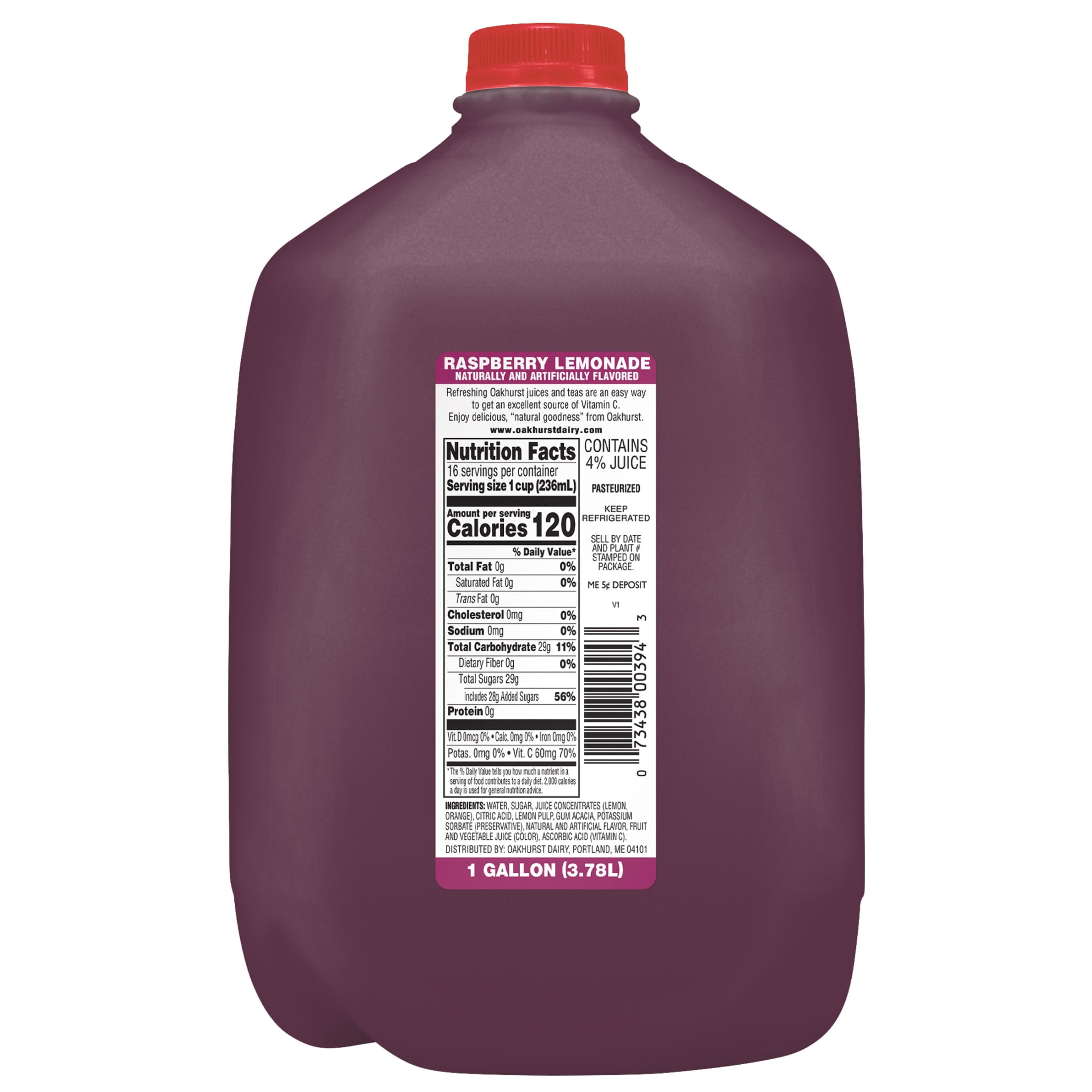 Oakhurst Raspberry Lemonade, Gallon