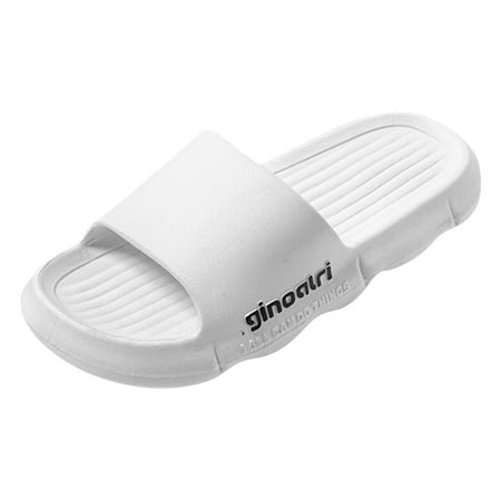 

Larisalt Mens Sandals Slides for Men Squishy Cloud Cushion Sandals Summer Slippers with Comfort White