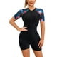 thumbnail image 1 of Bañador deportivo de una pieza para mujer, traje de baño de una pieza con estampado de flores y cremallera, manga corta, protección solar, ropa de surf OAVQHLG3B Store lin121212, 1 of 4