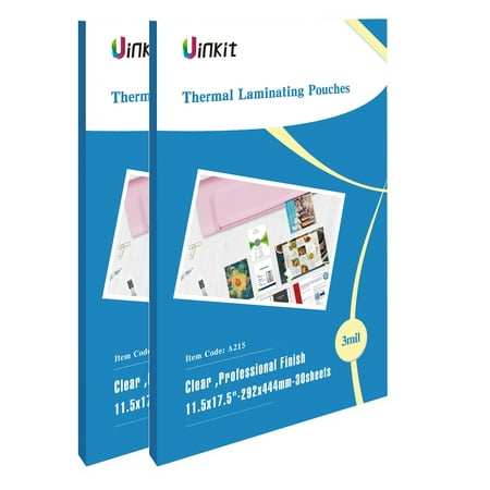 Uinkit Laminating Pouches 11.5x17.5inches for Sealed 11x17inches Menu Tabloid Size Photo Documents, Glossy Clear Laminator Pouch Laminating Sheet Rounded Corner 60 Pack
