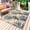 Light Beige Gray Green Tan, variant on Blue Brown Palm Leaf Outdoor Rug 4x6 Ft - Reversible Patio Rug Outdoor Camping Rugs, Summer Botanical Farmhouse Washable Indoor Outdoor Area Rugs, Non-Slip Outdoor Carpet Runner for Deck/Porch
