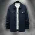 thumbnail image 4 of Shirt Jackets for Men Button-Down Long Sleeve Shackets Shirts with Pockets and Collared Mens Casual Solid Color Business Work Outerwear Coats, 4 of 8
