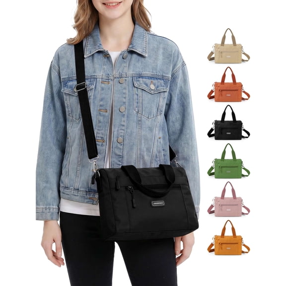 LAVA Crossbody Bag Shoulder Bags Multiple Pockets Handbags Bags for Women, Commuter Tote with Adjustable Strap for Daily Use (Black)