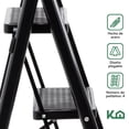 thumbnail image 3 of Escalera Tubular Plegable de Tijera KingsHouse 3 Peldaños Negra, 3 of 8