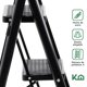 thumbnail image 3 of Escalera Tubular Plegable de Tijera KingsHouse 3 Peldaños Negra, 3 of 8