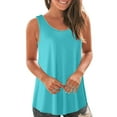 thumbnail image 3 of WTXUE Tank Tops Sleeveless, Crew Neck Women Casual Summer Loose Vest Tank Shirt Tunic Blouse Cami Solid | Casual for Women Sky Blue L, 3 of 6