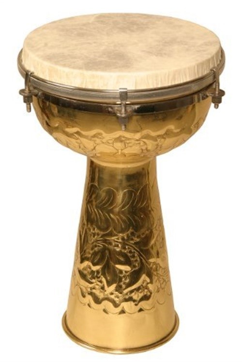 Brass Doumbek Drum 8" x 14" Remo Fiberskyn Head
