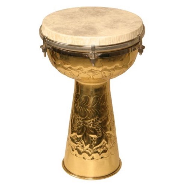 Brass Doumbek Drum 8" x 14" Remo Fiberskyn Head