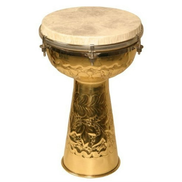 Brass Doumbek Drum 8" x 14" Remo Fiberskyn Head