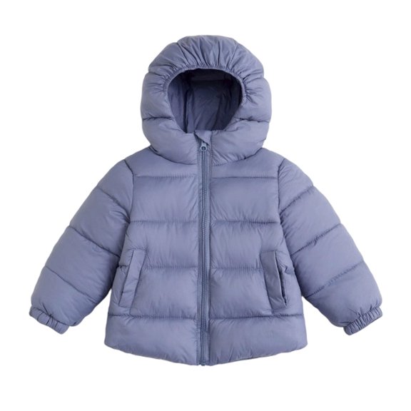 Mitankcoo Girls Hooded Puffer Jacket Quilted Warm Winter Coat with Zipper and Pockets Lightweight Outerwear 1-8Y