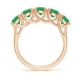 thumbnail image 2 of ANGARA Natural Half Eternity Five Stone 2.25 ct Emerald Wedding Band in 14K Rose Gold for Women (Size-5mm) | May Birthstone, Birthday, Anniversary, Jewelry Gift for Women | Natural Emerald Ring, 2 of 13