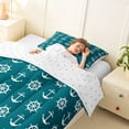 thumbnail image 4 of Manfei Vintage Anchor Rudder Twin Comforter Sets for Kids Boys and Girls, White Turqoise Nautical Theme Bedding Set, Reversible 2-Piece, 1 Comforter and 1 Pillowcase, 4 of 6