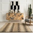 thumbnail image 6 of nuLOOM Haven Striped Chunky Jute Area Rug, 4' x 6', Haven Natural, 6 of 8