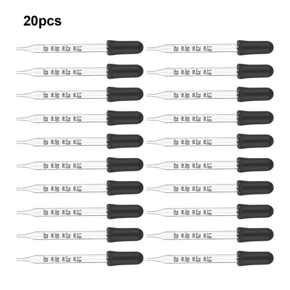 VONKY 20pcs/set Easy To Clean Rubber Head Pipette Dropper With 1 ML Capacity For Any Situation Rubber
