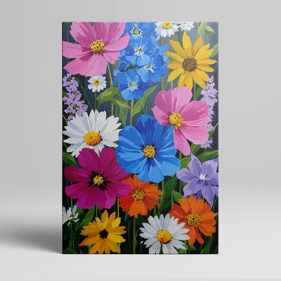 1pc Colorful Wildflowers Canvas Wall Art, Framed Decor room hanging Wall Picture Decor for Home Gifts, living room, bathroom, bedroom, kitchen wall art decor canvas wall art