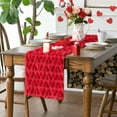 thumbnail image 4 of Snfy Soft Plush Faux Fur Jacquard Heart Valentine's Day Table Runner, Seasonal Kitchen Dining Table Decoration for Home Party Decor 13x72 Inch-Red, 4 of 7
