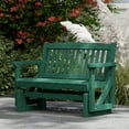 thumbnail image 3 of Wildridge Classic Mission Glider, Turf Green - Outdoor Weather Resistant Recycled HDPE Glider for Porch, Patio, Deck, 3 of 4