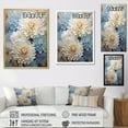 thumbnail image 4 of Designart "Minimalist Painting Of Blooming Mums In Blue And White I" Mums Floater Framed Canvas Wall Art, 4 of 5