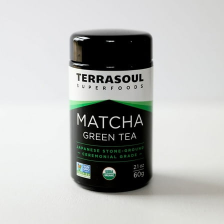 Terrasoul Superfoods Organic Matcha Green Tea (Ceremonial Grade in Miron Glass), 2.12 Oz (60g)