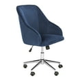thumbnail image 3 of SAFAVIEH Adrienne Transitional Chrome Leg Swivel Office Chair, Navy, 3 of 7