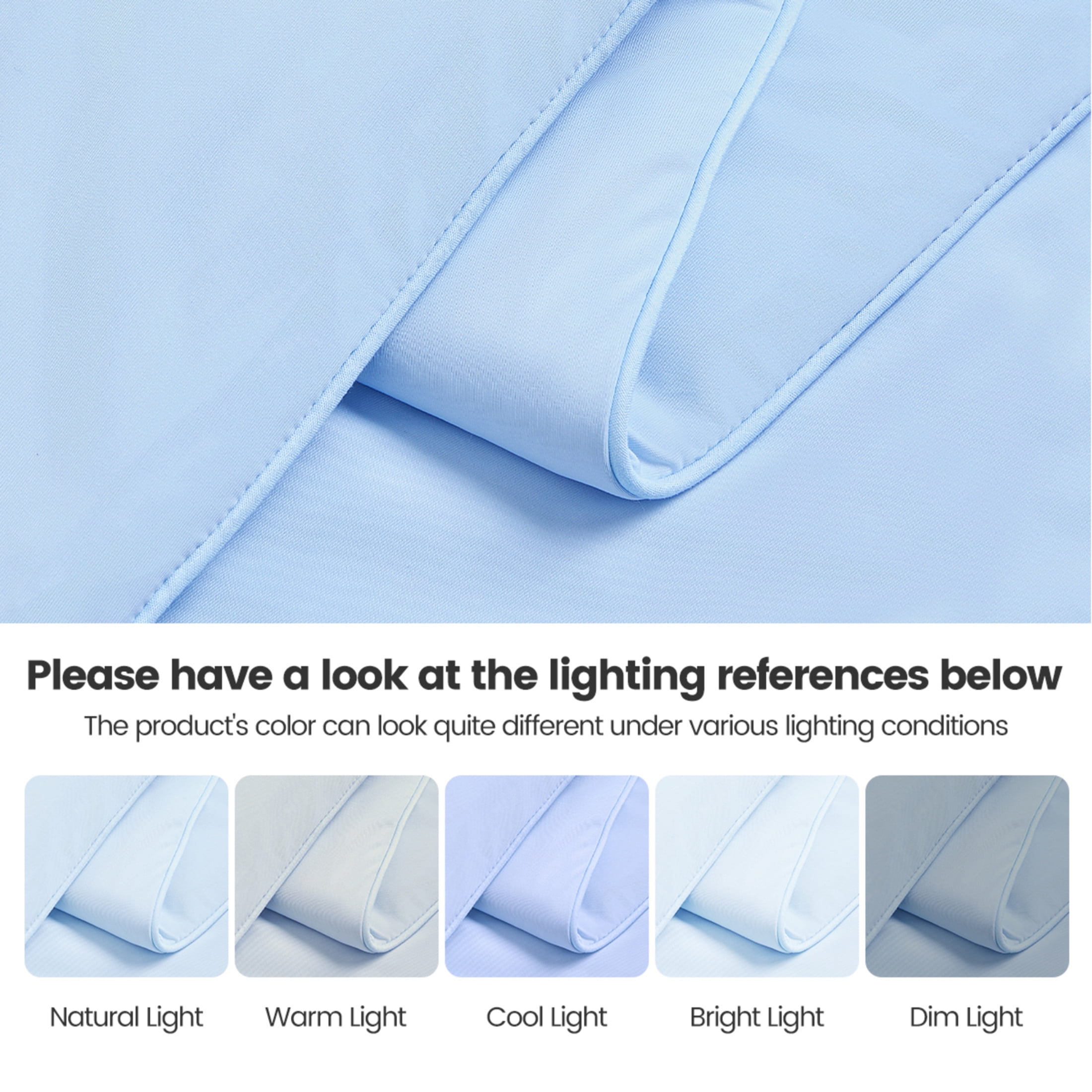 GDF Studio 108x90" King/Cal King Cooling Down Alternative Comforter, All-Season Bedding for Hot Sleepers, Ice Blue