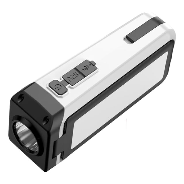 Lámpara Linterna de emergencia con luz de camping USB 2400mAh XPE+COB Luces de trabajo (Blanco)
