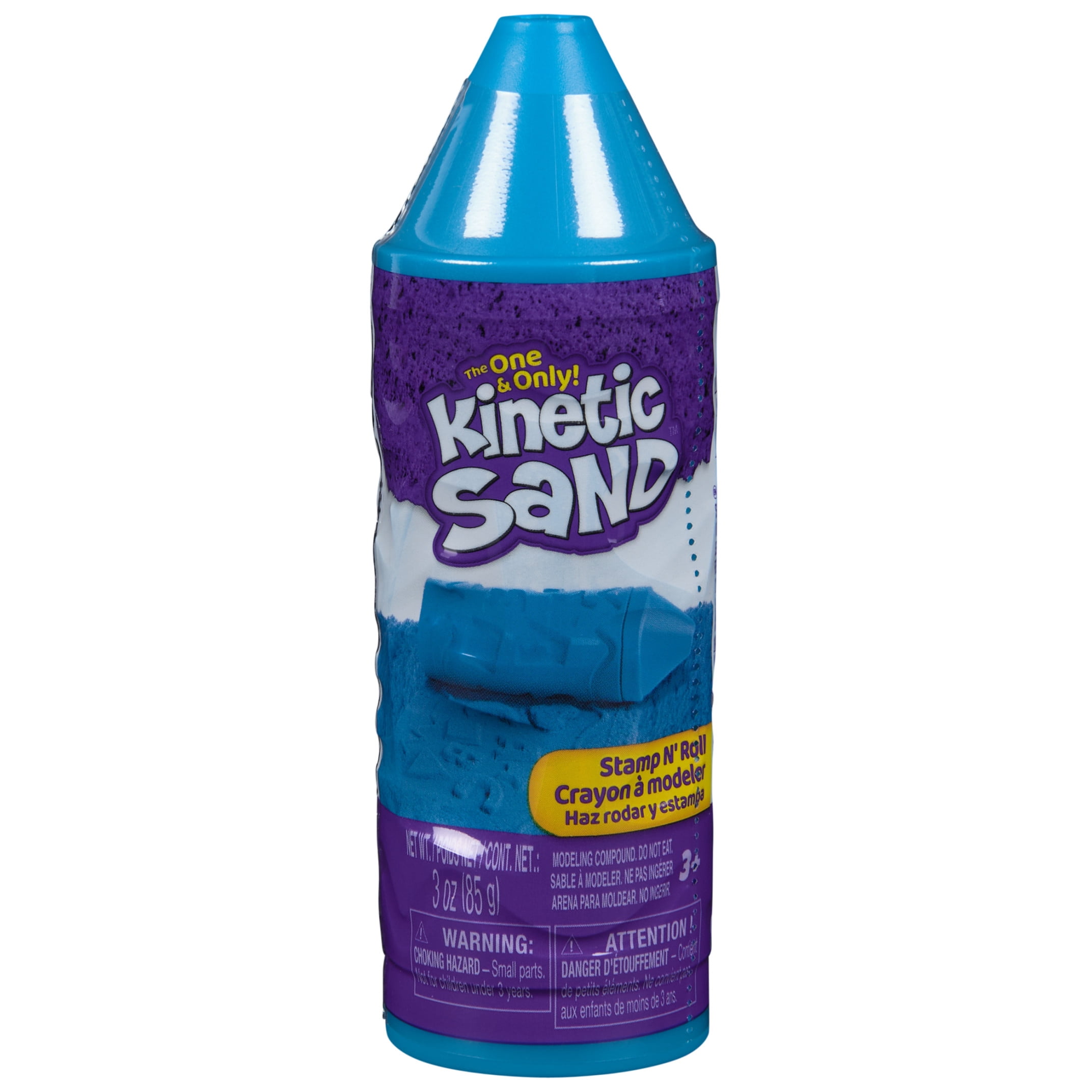 Kinetic Sand, Stamp N' Roll Crayon with 3 oz Play Sand (Colors May Vary)