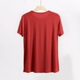 thumbnail image 4 of Uaswgudfs ​Women Blouses Summer Tops: Round Neck Gathered Casual Top with Breathable Fabric & Relaxed Fit Short Sleeve, 4 of 6