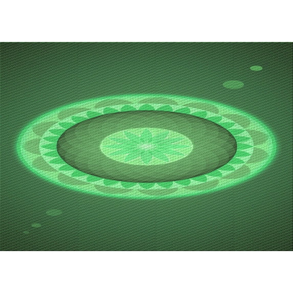 Ahgly Company Indoor Rectangle Patterned Medium Forest Green Area Rugs, 8' x 12'