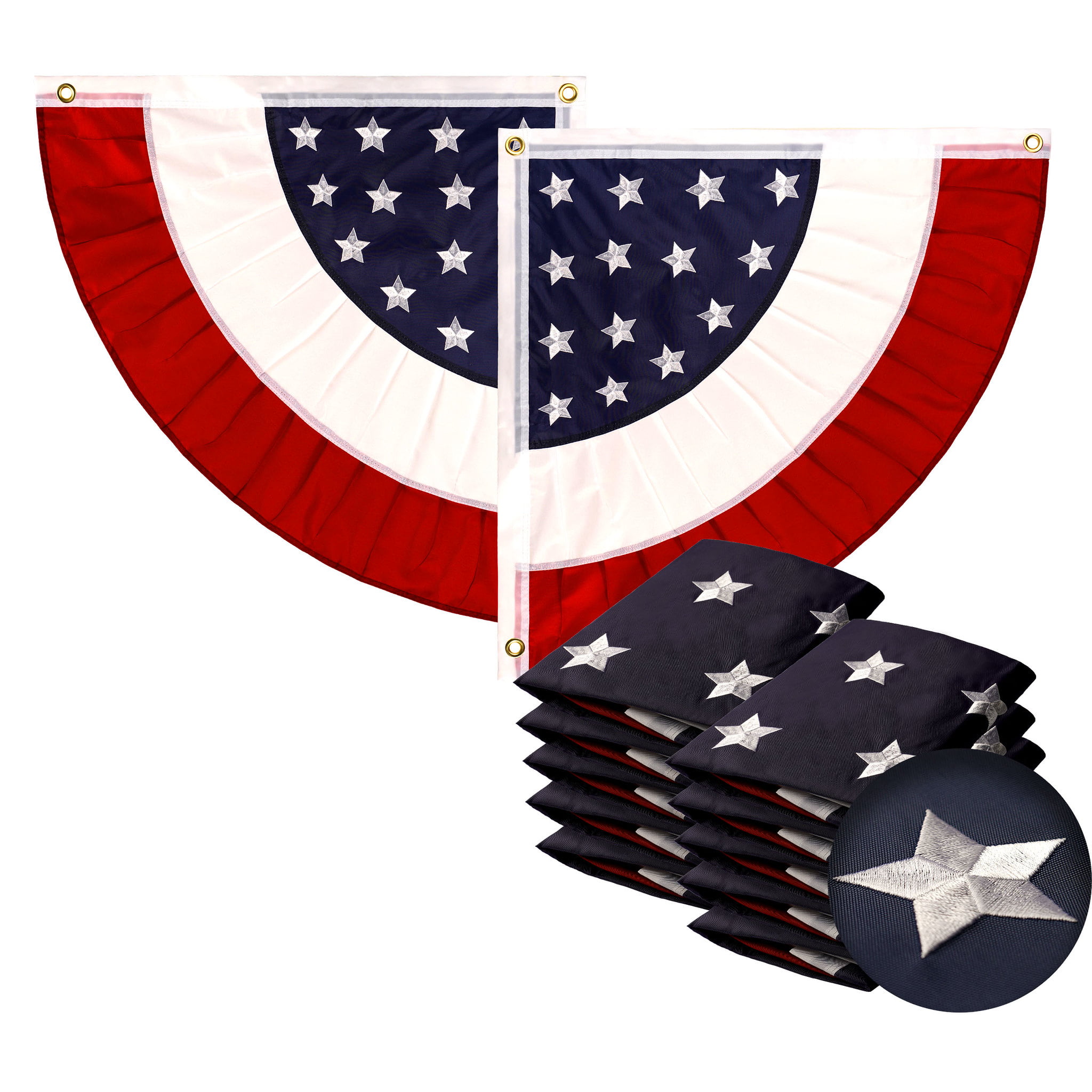 Bunting Fan Flag 3'x5' Wholesale Lot 10 Pack 3x5 USA American Stars Stripes U.S 