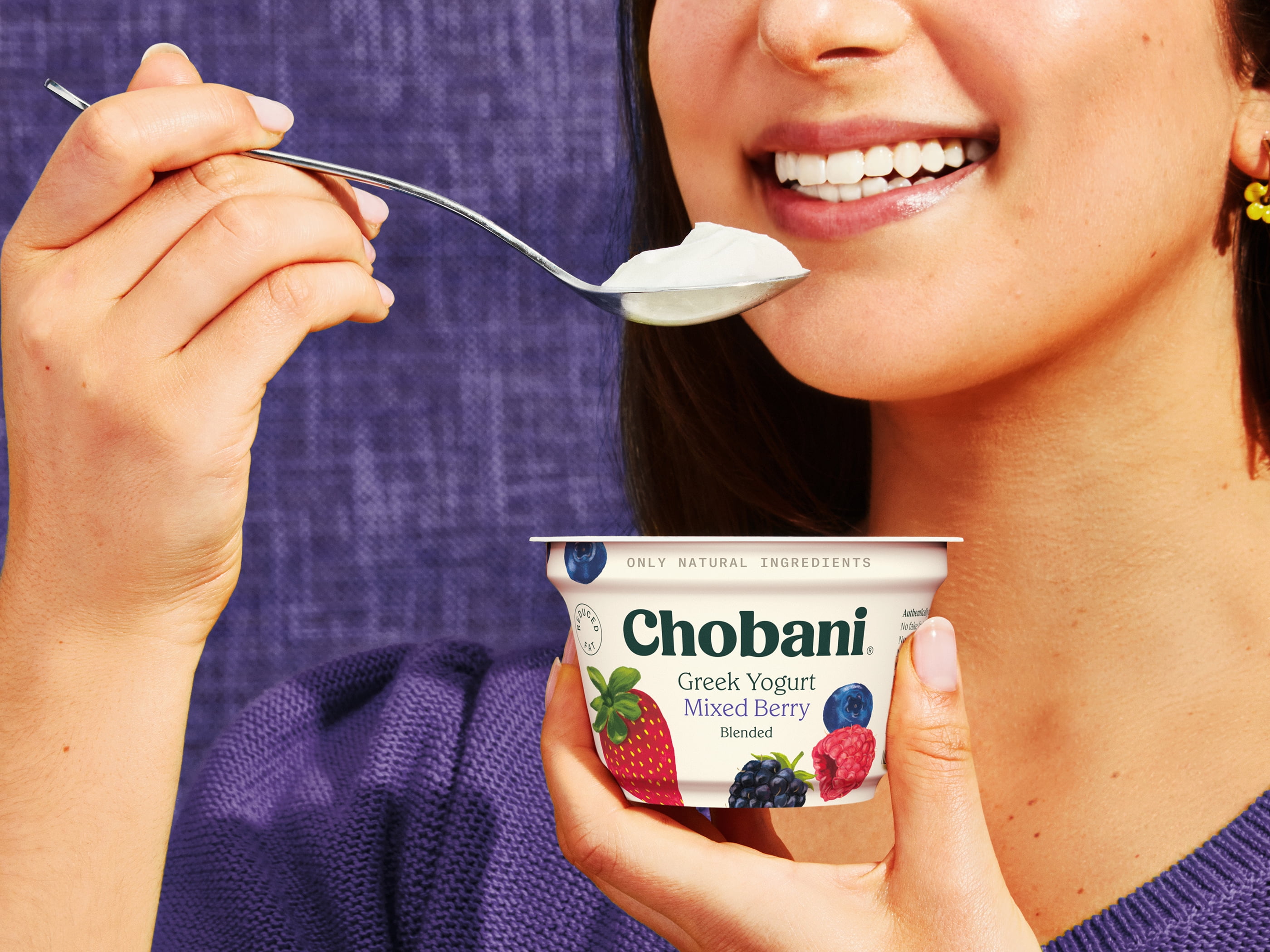Chobani Low-Fat Greek Yogurt Mixed Berry Blended 5.3 oz Cup