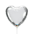 thumbnail image 2 of 9 inch Heart - Silver (Air-Fill Only) Foil Mylar Balloon - Party Supplies Decorations, 2 of 2