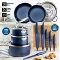 thumbnail image 2 of Granitestone Diamond Nonstick Pots and Pans 17 Piece Kitchen Cookware Set Knife Set Cooking Cutlery Knives Sauce Pan Blue, 2 of 6