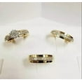 thumbnail image 2 of Sparkle Jewels His & Her Round Cubic Zirconia Trio Wedding Ring Set 14K Yellow Gold Plated, 2 of 3