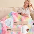 thumbnail image 5 of PMONPA Heated Blanket for Adult, Soft Faux Fur & Sherpa Electric Blanket, Fast-Heating with 10 Heating Levels & 5 Options Auto off, 51"x 61", Rainbow, 5 of 9