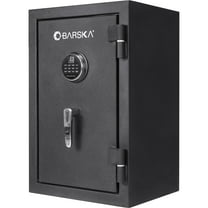 E-Western 2.02 CUBIC FT Biometric Fire-Resistant Steel Safe with Digital Keypad Black Heavy Duty Security Safe for Office and Home Use