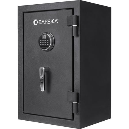 E-Western 2.02 CUBIC FT Biometric Fire-Resistant Steel Safe with Digital Keypad Black Heavy Duty Security Safe for Office and Home Use