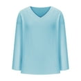 thumbnail image 4 of Mlzmgr Plus Size Shirts for Women S-5XL V Neck Long Sleeve Lightweight Breathable Womens Tops Vacation Casual Beach Shirts, 4 of 6
