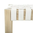 thumbnail image 6 of SAFAVIEH Amalia Contemporary Glam Leather Weave Bench, White/Natural, 6 of 9