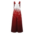 thumbnail image 4 of Christmas Women's Overalls Jumpsuits Casual Loose Straps Wide Leg Long Pant with Pockets, 4 of 5